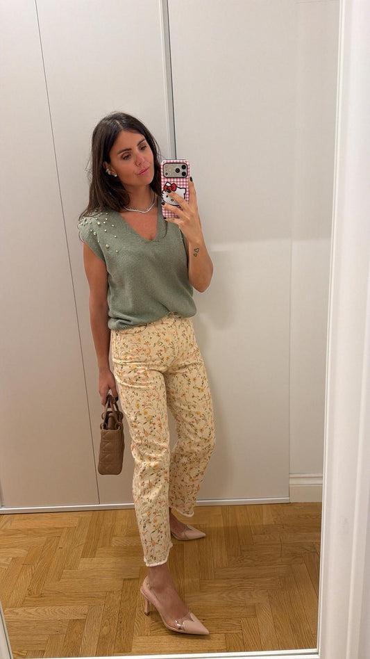 Jeans fiorato Tensione In